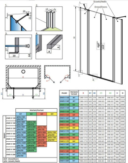 Radaway Nes Black DWD II drzwi prysznicowe 103 cm czarny mat/szkło przezroczyste 10037103-54-01