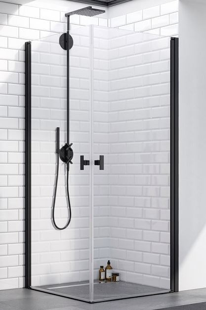 Radaway Nes Black KDD I drzwi prysznicowe 90 cm prawe czarny mat/szkło przezroczyste 10021090-54-01R