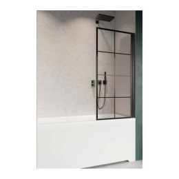 Radaway Nes Black PNJ I Factory parawan nawannowy 70 cm prawy czarny mat/szkło przezroczyste 10011070-54-55R