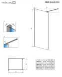 Radaway Nes Black Walk-In II ścianka prysznicowa 100 cm wolnostojąca czarny mat/szkło przezroczyste 10013100-54-01