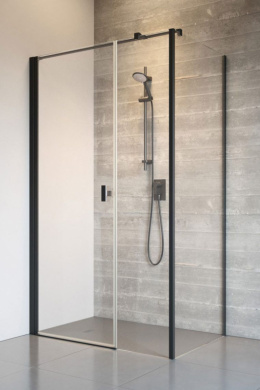 Radaway Nes KDS I ścianka prysznicowa 100 cm boczna S1/S3 czarny mat/szkło przezroczyste 10043100-54-01