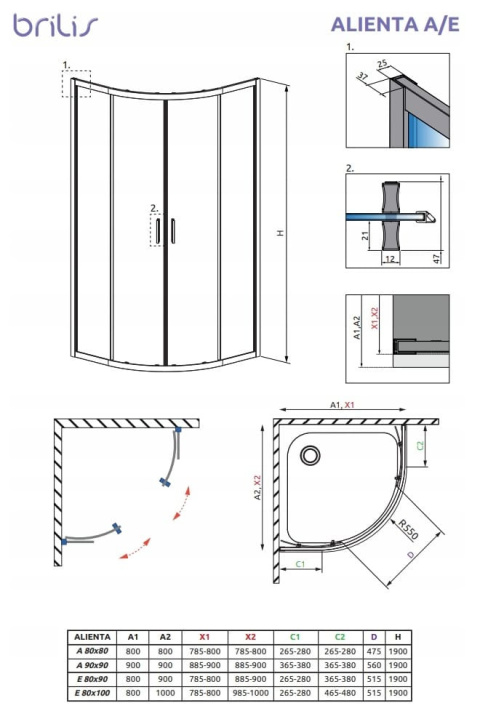 Radaway Premium Plus DWJ drzwi wnękowe 100 cm chrom/szkło przezroczyste 33303-01-01N