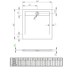 Radaway Teos C brodzik 80x80 cm kwadratowy cemento HTC8080-74