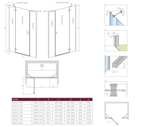 Radaway Torrenta DWJS drzwi prysznicowe 81,2 cm lewe chrom/szkło przezroczyste 1320812-01-01L Radaway Torrenta DWJS drzwi prysznicowe 81,2 cm lewe chrom/szkło przezroczyste 1320812-01-01L
