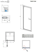 Radaway Twist DW drzwi wnękowe 100 cm chrom/szkło przezroczyste 382003-01