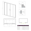 Radaway Vesta DWD parawan nawannowy 160 cm z drzwiami przesuwnymi 203160-01