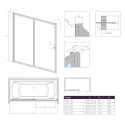 Radaway Vesta DWJ parawan nawannowy 150 cm z drzwiami przesuwnymi 209115-01-01