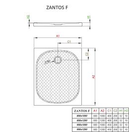 Radaway Zantos F brodzik 100x90 cm prostokątny biały M3ZNF1090-06
