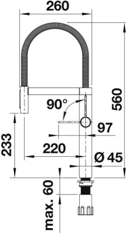 BLANCO Bateria kuchenna stojąca Culina-S II Sensor Stalowy 527462