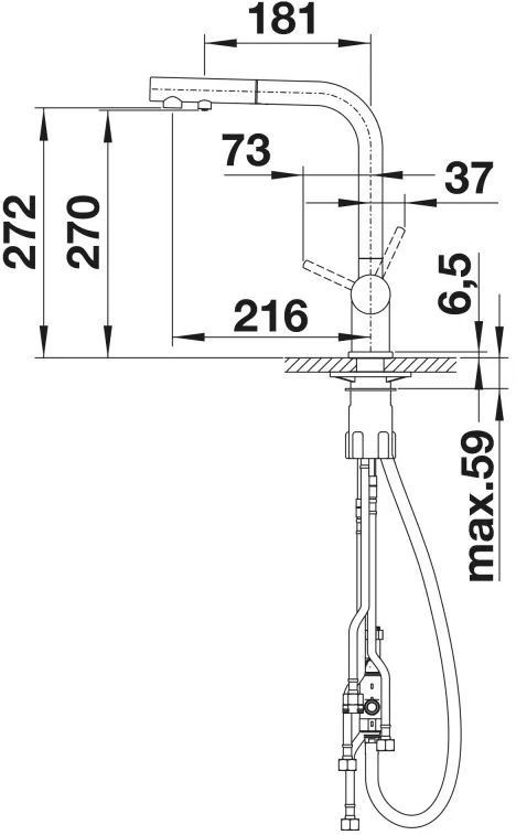 BLANCO Bateria kuchenna stojąca Fontas-S II Ciemna stal satynowa 527737