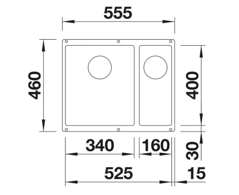 BLANCO Zlewozmywak Silgranit Subline 340/160-U Prawa Tartufo 527817