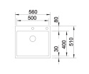 Blanco Claron 500-IF/A Zlewozmywak stalowy 1kom 56x51 cm z korkiem automatycznym InFino PushControl stalowy Durinox 523393