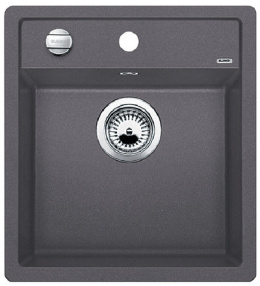 Blanco Dalago 45-F Zlewozmywak granitowy jednokomorowy 45,5x50 cm z korkiem automatycznym szarość skały 518847