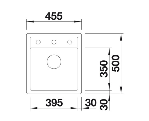 Blanco Dalago 45-F Zlewozmywak granitowy jednokomorowy 50x45,5 cm wulkaniczny szary 527243
