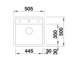 Blanco Dalago 5-F Zlewozmywak granitowy jednokomorowy 50,5x50 cm delikatny biały 527062