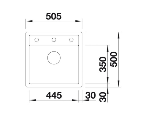 Blanco Dalago 5-F Zlewozmywak granitowy jednokomorowy 50,5x50 cm delikatny biały 527062