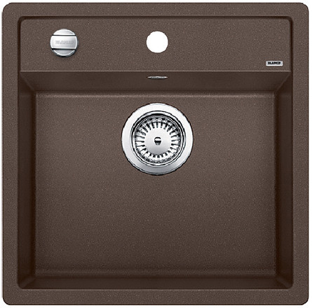 Blanco Dalago 5-F Zlewozmywak granitowy jednokomorowy 50,5x50 cm z korkiem automatycznym kawowy 518536