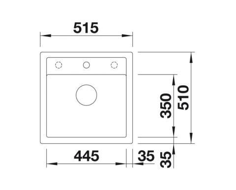 Blanco Dalago 5 Zlewozmywak granitowy jednokomorowy 51,5x51 cm delikatny biały 527061