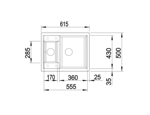 Blanco Metra 6 Zlewozmywak granitowy półtorakomorowy 61,5x50 cm wulkaniczny szary 527296