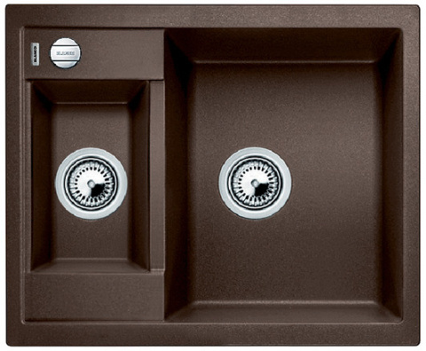 Blanco Metra 6 Zlewozmywak granitowy półtorakomorowy 61,5x50 cm z korkiem automatycznym kawowy 516162