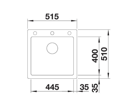 Blanco Pleon 5 Zlewozmywak granitowy jednokomorowy 51,5x51 cm delikatny biały 527134