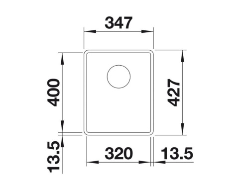 Blanco Subline 320-F Zlewozmywak granitowy jednokomorowy 42,7x34,7 cm wulkaniczny szary 527342