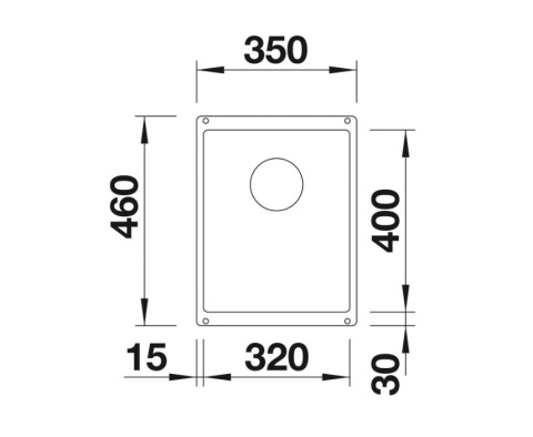Blanco Subline 320-U Zlewozmywak granitowy jednokomorowy 46x35 cm wulkaniczny szary 527343