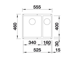 Blanco Subline 340/160-U Zlewozmywak granitowy półtorakomorowy 55,5x46 cm prawy delikatny biały 527163