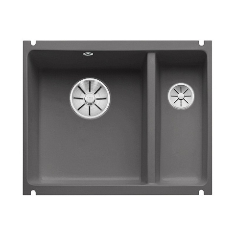 Blanco Subline 350/150-U Zlewozmywak ceramiczny 1,5-komorowy 56,7x45,6 cm bez ociekacza bazaltowy 523746