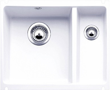 Blanco Subline 350/150-U Zlewozmywak ceramiczny półtorakomorowy 56,7x45,6 cm biały połysk 514522