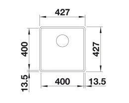 Blanco Subline 400-F Zlewozmywak granitowy jednokomorowy 42,7x42,7 cm delikatny biały 527165