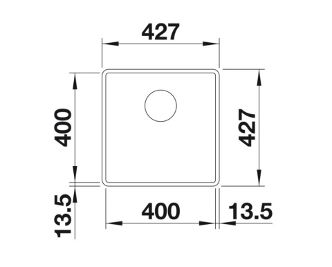 Blanco Subline 400-F Zlewozmywak granitowy jednokomorowy 42,7x42,7 cm delikatny biały 527165