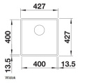 Blanco Subline 400-F Zlewozmywak granitowy jednokomorowy 42,7x42,7 cm szarość skały 523495