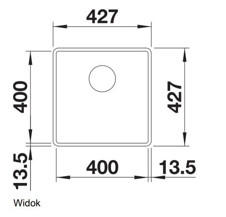 Blanco Subline 400-F Zlewozmywak granitowy jednokomorowy 42,7x42,7 cm szarość skały 523495