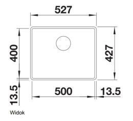 Blanco Subline 500-F Zlewozmywak granitowy jednokomorowy 52,7x42,7 cm czarny 525994