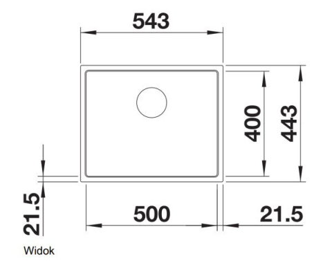 Blanco Subline 500-IF SteelFrame Zlewozmywak granitowy jednokomorowy 54,3x44,3 cm czarny/stalowy 525997