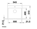 Blanco Subline 500-IF/A SteelFrame Zlewozmywak granitowy jednokomorowy 54,3x51 cm biały/stalowy 524112