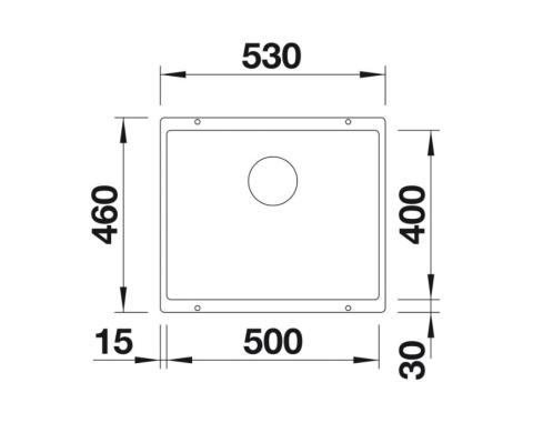 Blanco Subline 500-U Zlewozmywak granitowy jednokomorowy 53x46 cm delikatny biały 527170