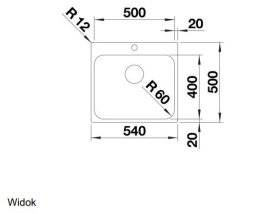 Blanco Supra 500-IF/A R12 Zlewozmywak stalowy jednokomorowy 50x50 cm 526354