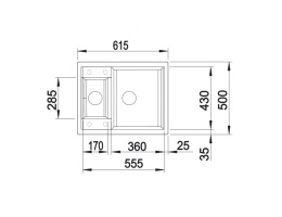 Blanco Zia 40 S Zlewozmywak granitowy jednokomorowy 61,5x50 cm delikatny biały 527195