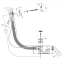 Omnires CGS Syfon wannowy z napełnianiem przez przelew miedź połysk TK132-PLUS-3.76+64-SCP