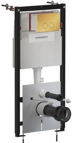 Omnires Flush Set Strongframe stelaż podtynkowy do WC przycisk spłukujący złoty połysk STFWC1M-RGL