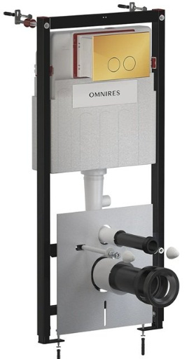 Omnires Flush Set Strongframe stelaż podtynkowy do WC przycisk spłukujący złoty połysk STFWC1M-RGL