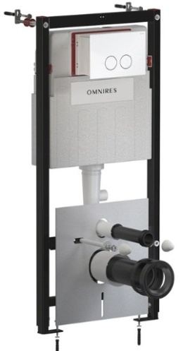 Omnires Flush Set Strongframe stelaż podtynkowy do WC z ECO spłukiwaniem przycisk spłukujący biały połysk STFWCECO1M-RBP