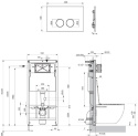 Omnires Flush Set Strongframe stelaż podtynkowy do WC z ECO spłukiwaniem przycisk spłukujący chrom połysk STFWCECO1M-RCR