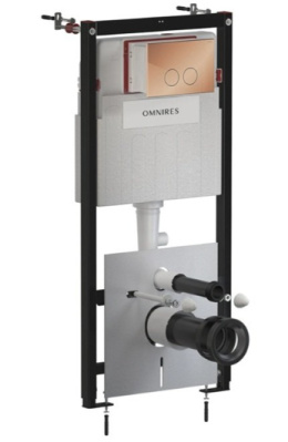 Omnires Flush Set Strongframe stelaż podtynkowy do WC z ECO spłukiwaniem przycisk spłukujący miedź połysk STFWCECO1M-RCP