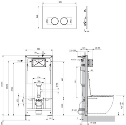 Omnires Flush Set Strongframe stelaż podtynkowy do WC z ECO spłukiwaniem przycisk spłukujący miedź połysk STFWCECO1M-RCP