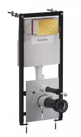 Omnires Flush Set Strongframe stelaż podtynkowy do WC z ECO spłukiwaniem przycisk spłukujący złoty połysk STFWCECO1M-RGL