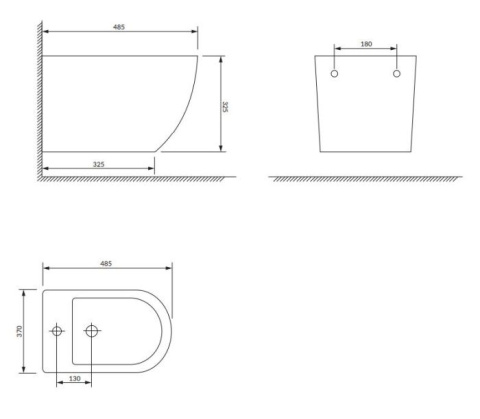 Omnires Ottawa Bidet wiszący krótki biały mat OTTAWABIBM
