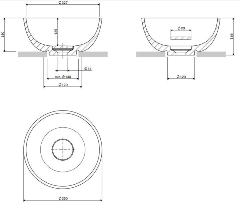 Omnires Shell M+ Umywalka nablatowa 35 cm dune beige mat SHELL350UNDB